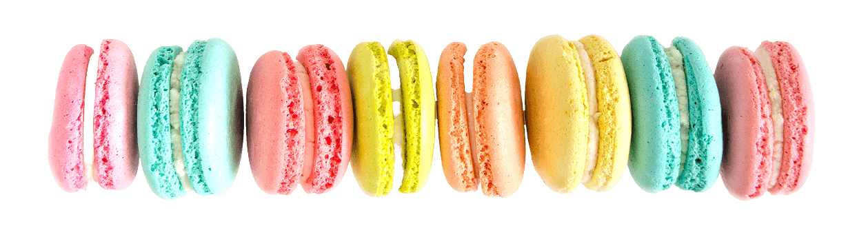 Deliciosos macarons coloridos - Doces perfeitos para seu negócio com o Confeitaria Agenda Seleção de macarons franceses coloridos em tons pastel organizados em bandeja, produto típico de confeitaria gourmet